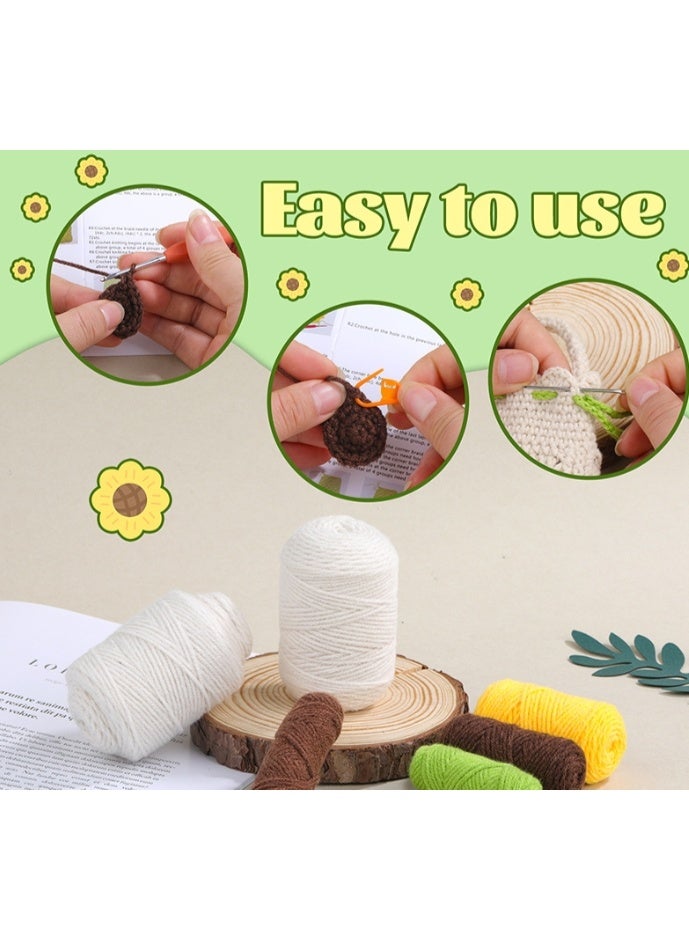 Crochet Kit Sunflower Patterned Phone Bag for Beginners, Crochet Starter Kits for Adults, Beginners Crochet Kit-Bag, Include Crochet Yarn Hook Tools Supplies and Easy Step-by-Step Video Tutorials - Image 4